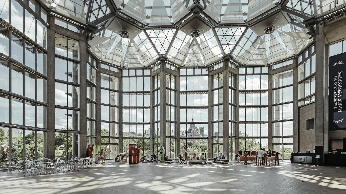 Great hall with glass roof