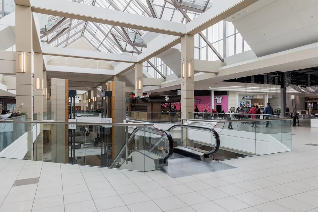 Escalators under a skylight