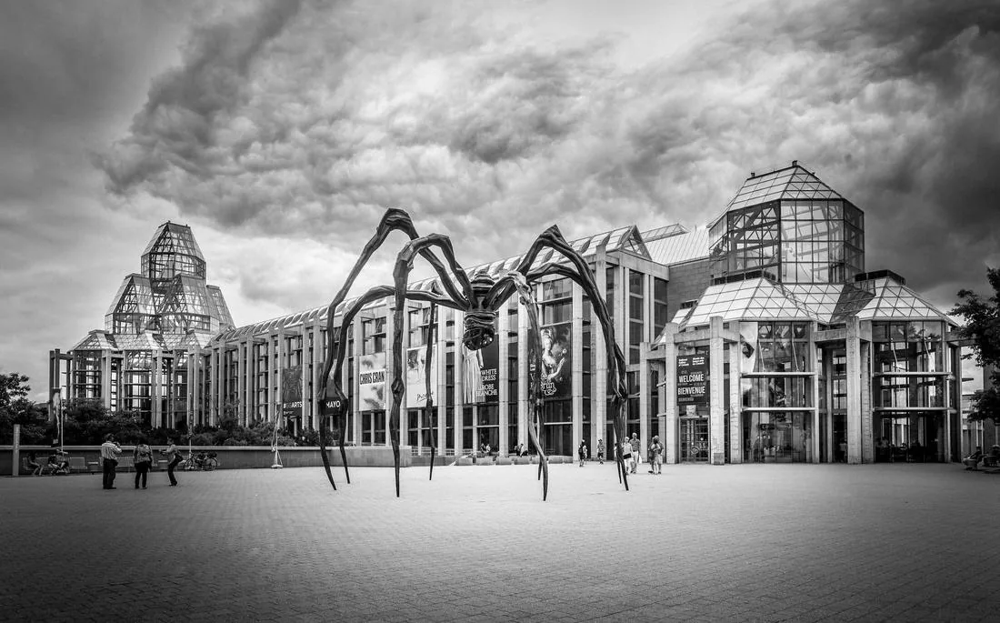 Gallery exterior with sculpture